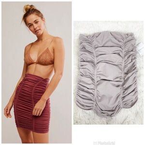 Free People About It Half Slip Skirt Tube Top Strapless Taupe Beige Medium Large